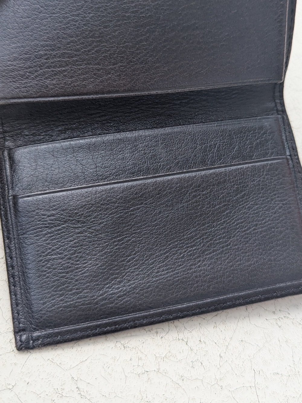 Christian Dior | Vintage Black Leather  Bi-fold Wallet Card Slots Low Profile - Picture 8 of 13